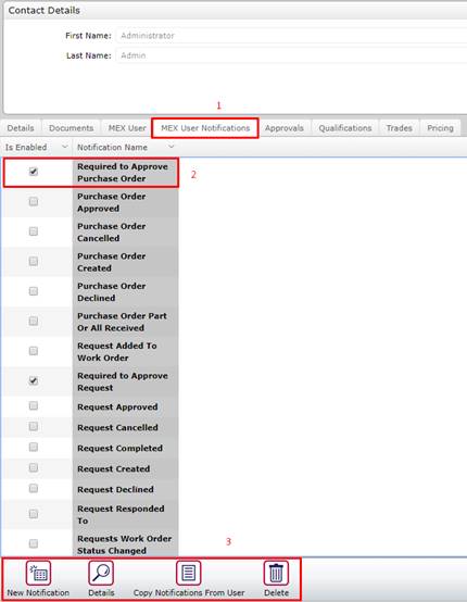 Mex User Notifications