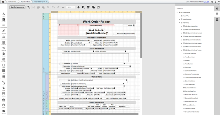 New MEX Report Designer