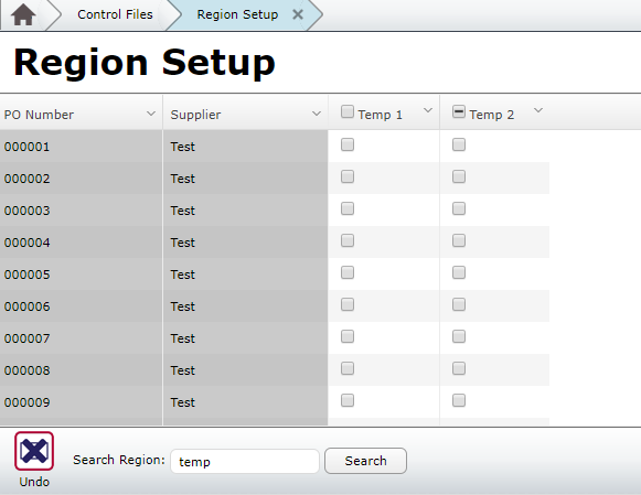 Region Setup Multiple Region Search Result