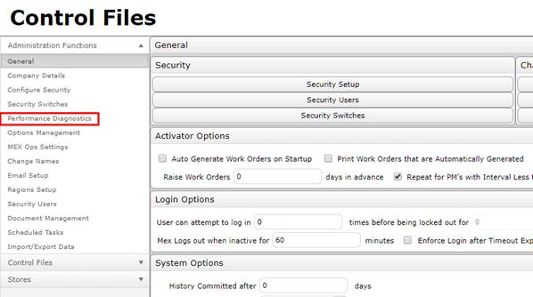 MEX Control Files