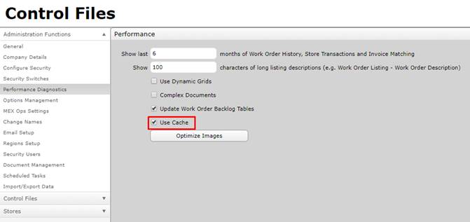 MEX Control Files - Caching Option