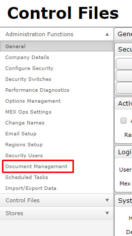 Control Files accessing doc management