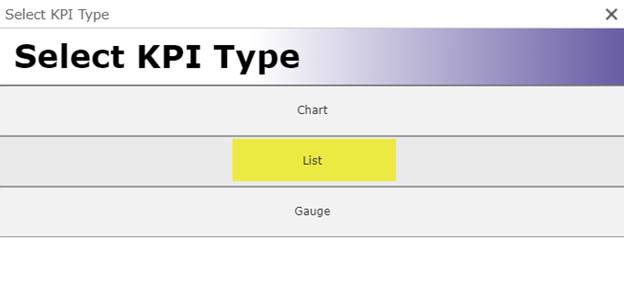 Select KPI type