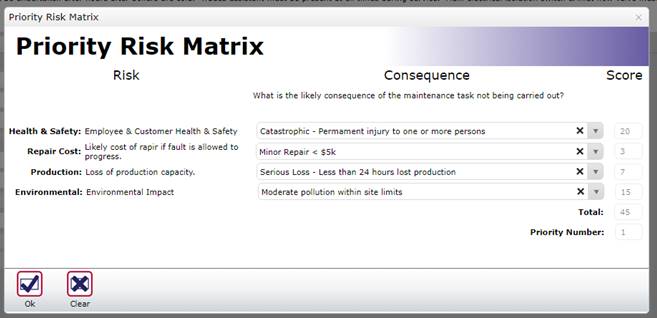 Priority Risk Matrix Form