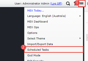 MEX Hamburger Menu