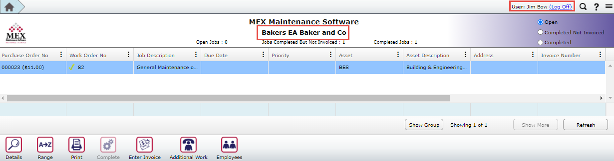 Contractor Portal View