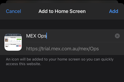 iOS - Add to Home Screen