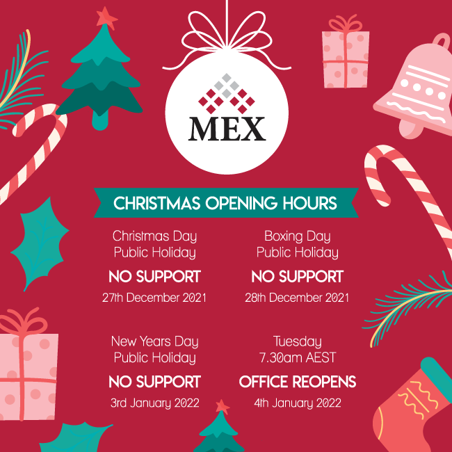 MEX Festive Season Shutdown Period 2021