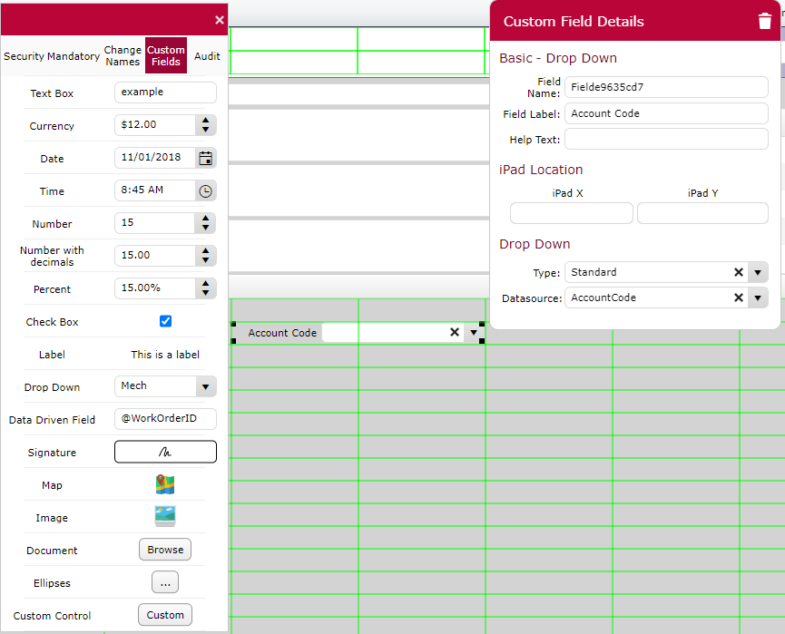 Edit Mode Custom Drop Down