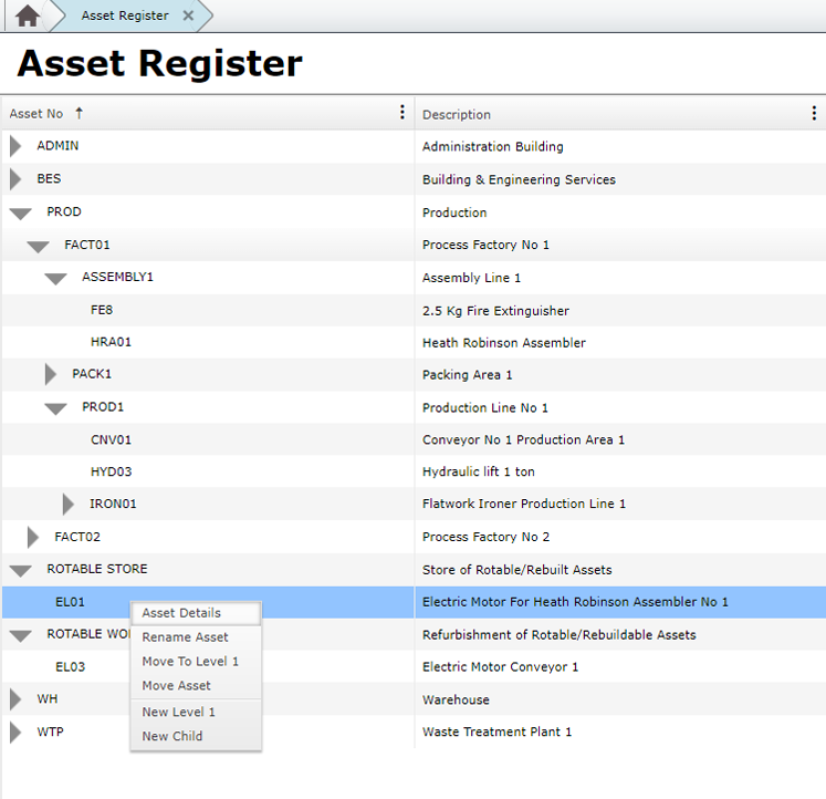 Move Asset function (note the Drag and Drop option)