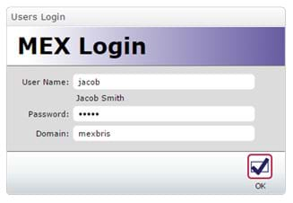 MEX Login form