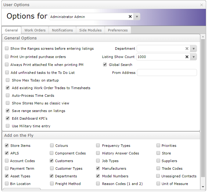 Enable Dashboard edit in User Options