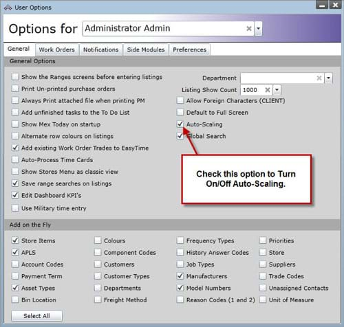 Auto-Scaling option in MEX