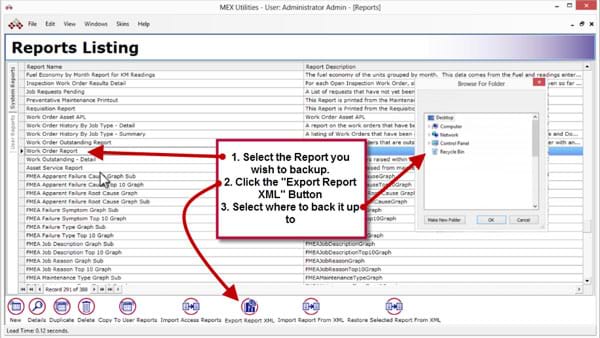 Backing Up Reports