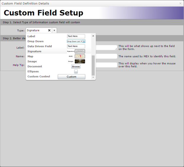 Custom Field Setup