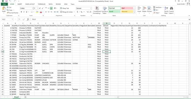 Excel example MEX Export