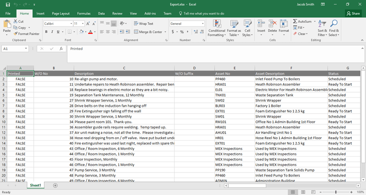 Excel Export Example