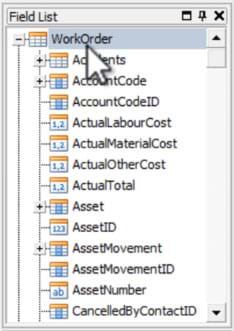 Field List in WO Report