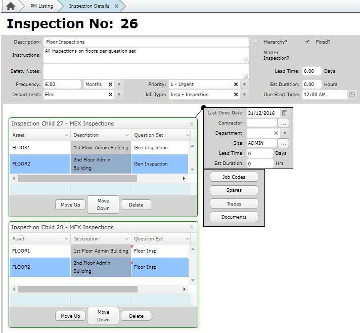 Group Inspection Details