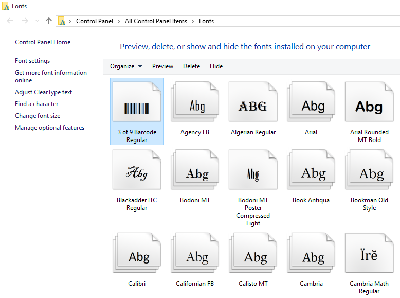 Fonts Folder