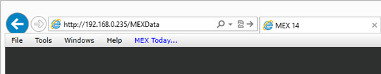 MEX Server Address in Browser