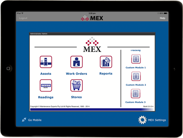 MEX iPad Custom Fields