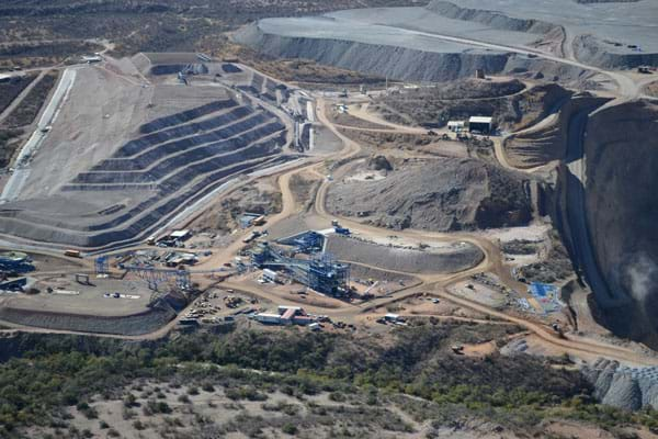 An aerial view of the Santa Elana Mine