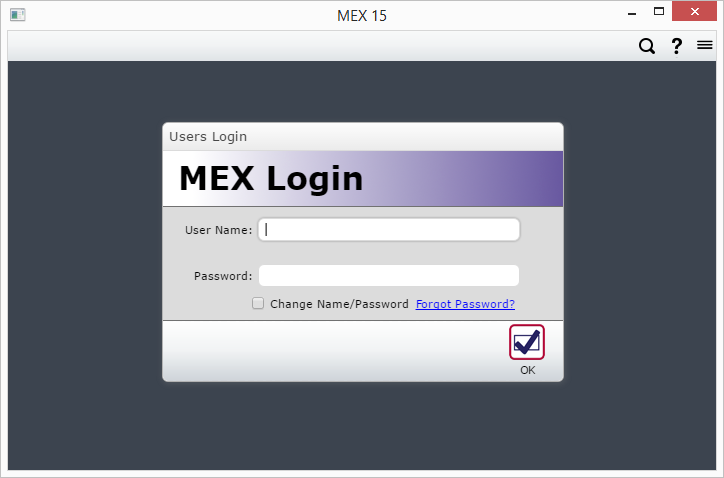 Login to MEX OOB