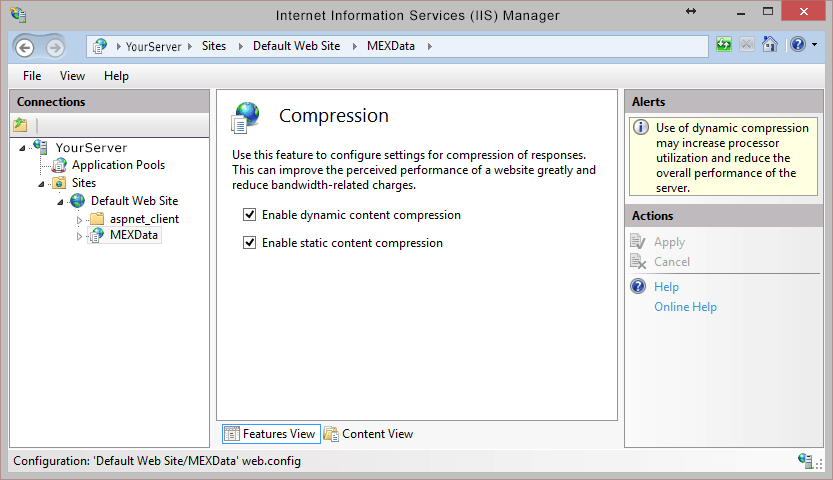 IIS Enable Dynamics Compression