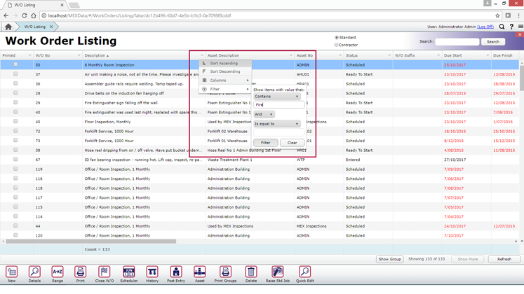 Searching MEX Listings Range vs Filter