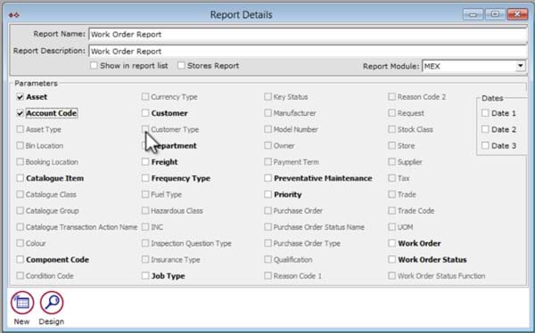 Specifying parameters on your reports details