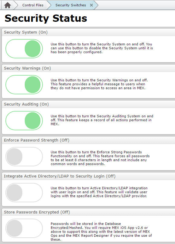 MEX Security Switches