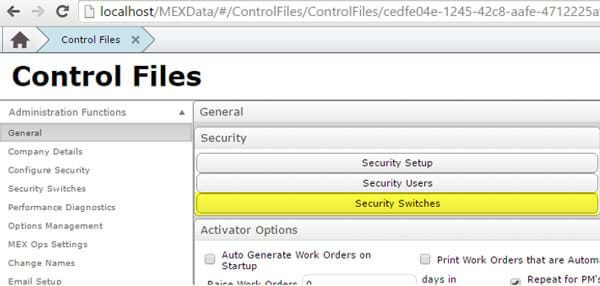 MEX Security Options