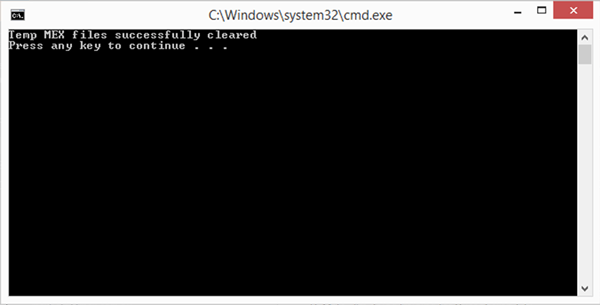 Command Prompt Confirmation MEX