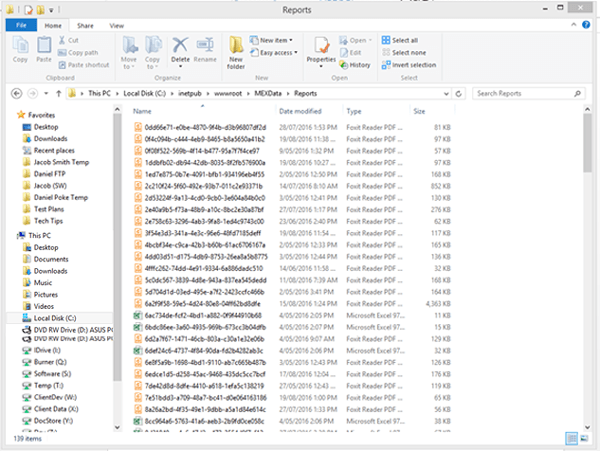 Temp Files in Repors folder