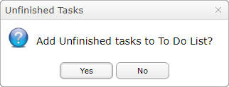 Unfinished Tasks Option
