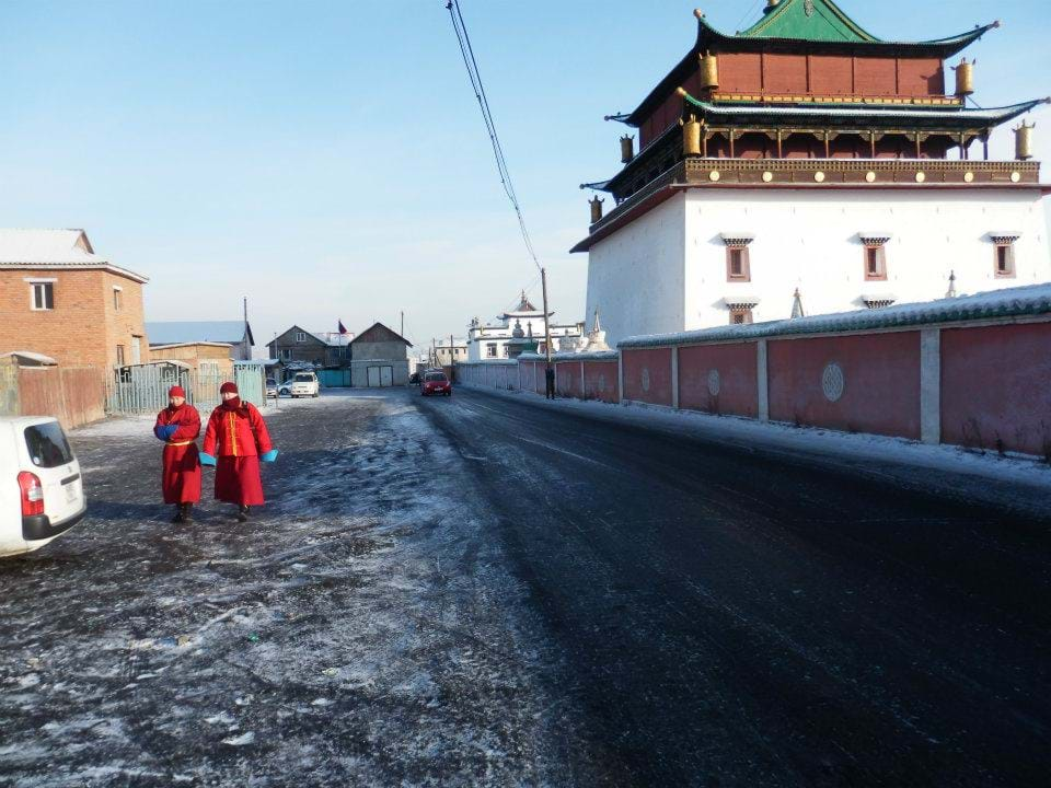 Monks outside the Gandan Monastery