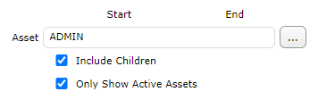 Asset Tree Report parameters