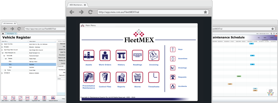 FleetMEX Screens