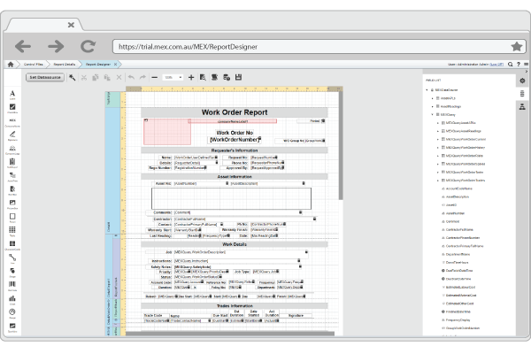 MEX Report Designer