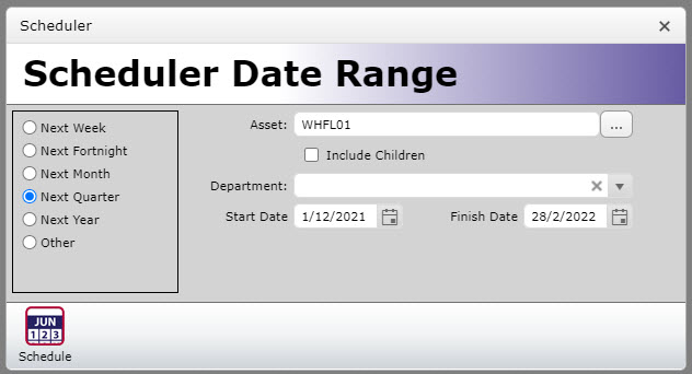 MEX Scheduler range