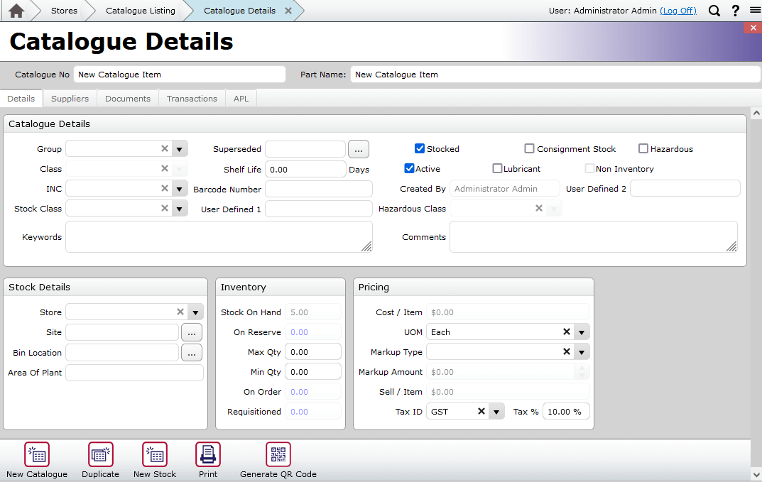 Purchase Order details